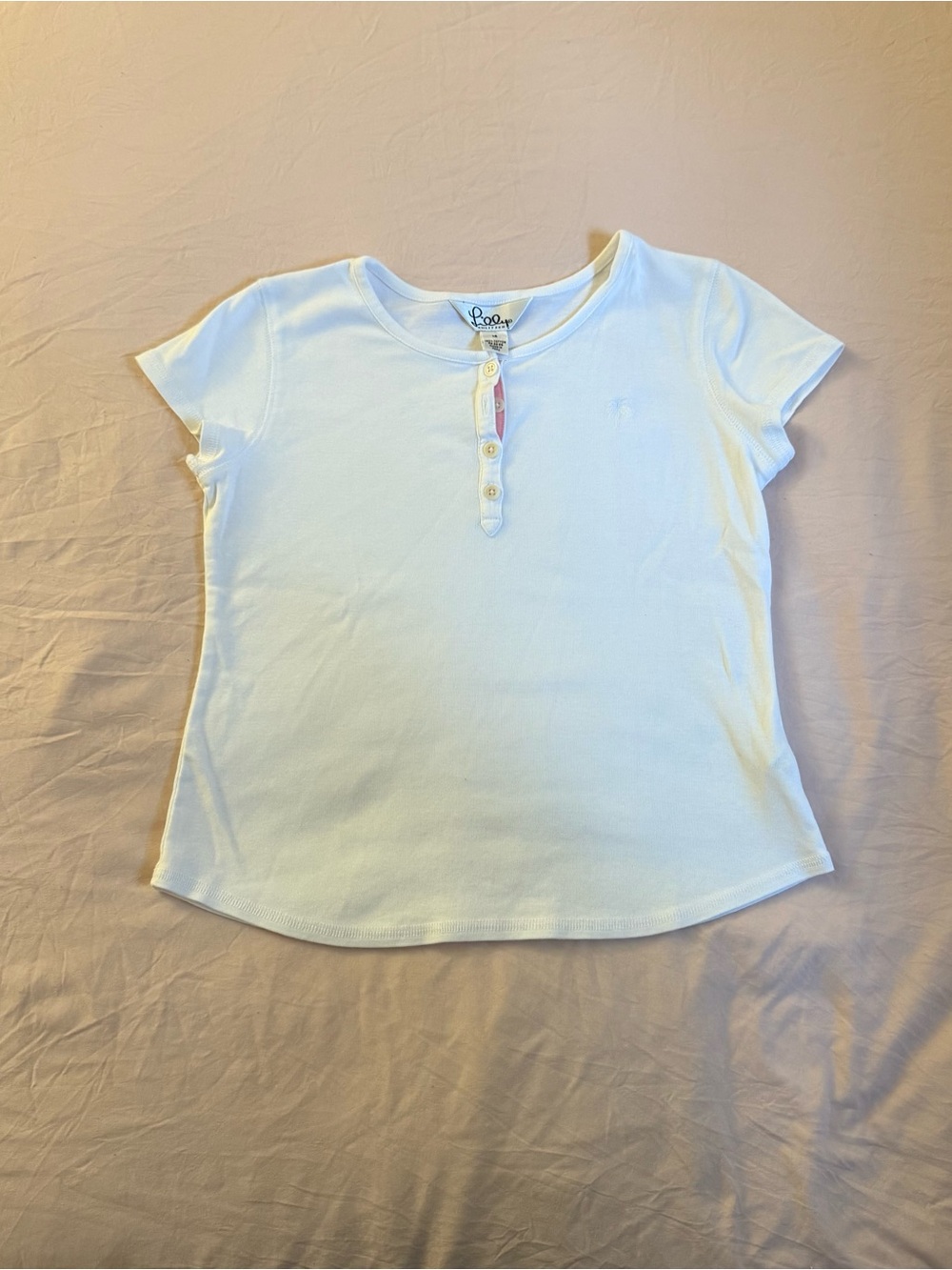 Lilly Pulitzer Cap Sleeve Henley
Baby Tee Top Girls size 12